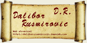 Dalibor Rusmirović vizit kartica
